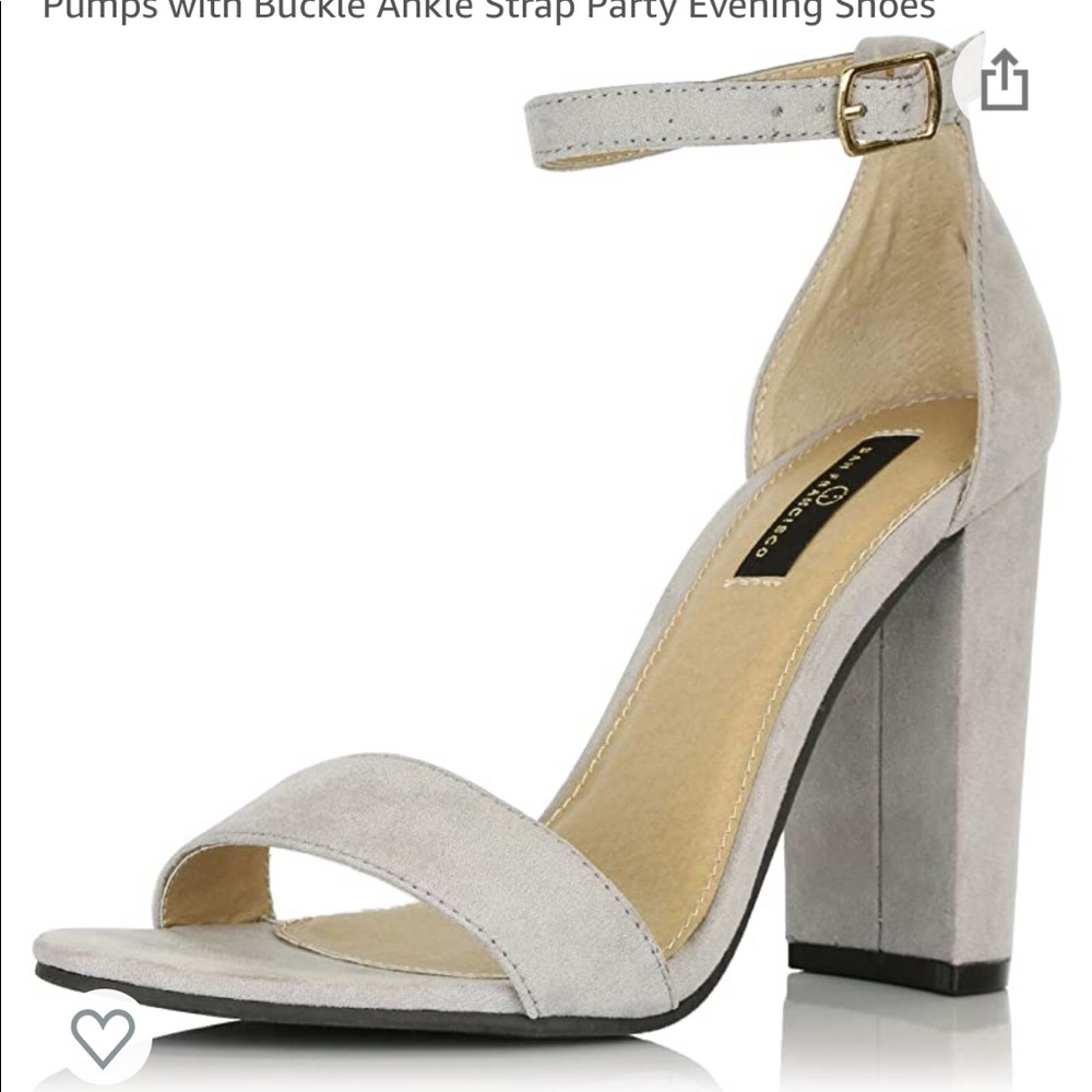 gray suede heels-- size 7.5